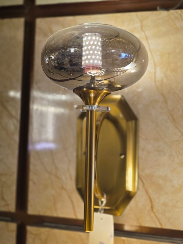 ClearGlow Brass Dome LED Wall Light - Image 3